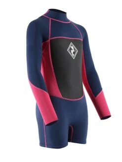 Two Bare Feet Squadron 3/2mm Short Leg Spring Junior Wetsuit (Blue/Fuchsia) -Diving Adventure 1c8a1402 1