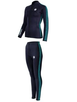 Two Bare Feet Womens Silicone Print Series 2.5mm Wetsuit Jacket & Pants Set (Black/Mint) 10 Two Bare Feet Womens Silicone Print Series 2.5mm Wetsuit Jacket & Pants Set (Black/Mint) -Diving Adventure 3 28