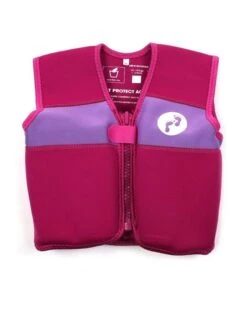 Essentials Baby Swim Kit - Aquatica Wetsuit + Nappy Shorts + Swim Vest (Raspberry) -Diving Adventure float vest rasp ront 1 2 1
