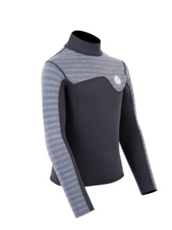 Two Bare Feet Junior Aspect 2.5mm Back Zip Jacket (Black/Grey Stripe) -Diving Adventure kids aspect back zip jacket black grey stripe 8