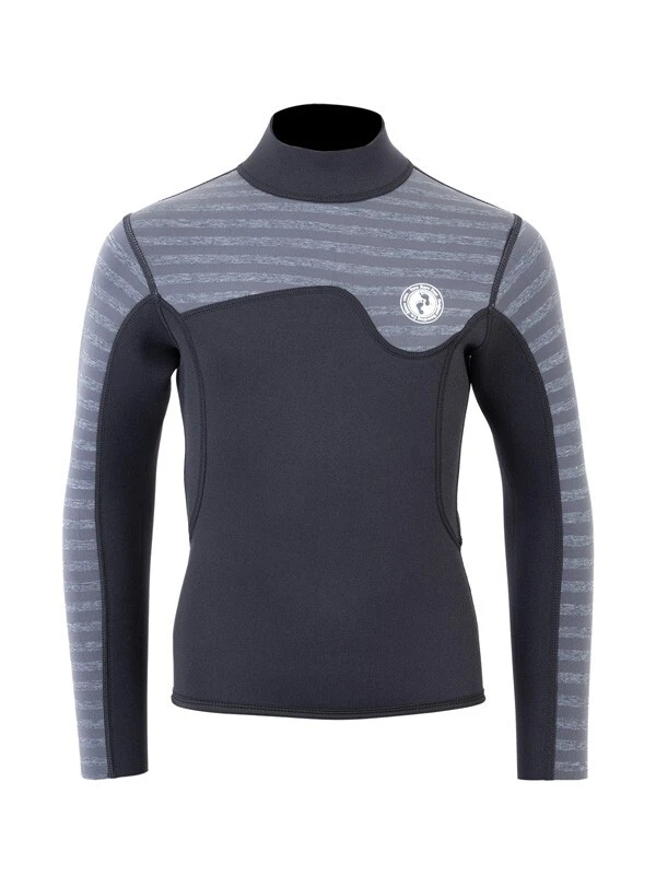 Two Bare Feet Junior Aspect 2.5mm Back Zip Jacket & Shorts Set (Black/Grey Stripes) 5 Two Bare Feet Junior Aspect 2.5mm Back Zip Jacket & Shorts Set (Black/Grey Stripes) - Image 5