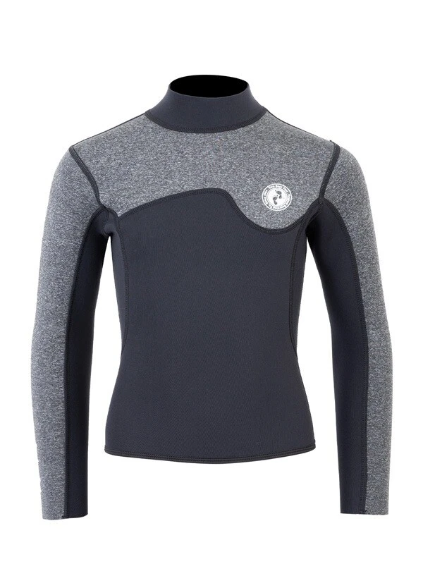 Two Bare Feet Junior Aspect Fleece Lined Zipless Thermal 2.5mm Superstretch Wetsuit Top (Black/Grey) 1 Two Bare Feet Junior Aspect Fleece Lined Zipless Thermal 2.5mm Superstretch Wetsuit Top (Black/Grey)