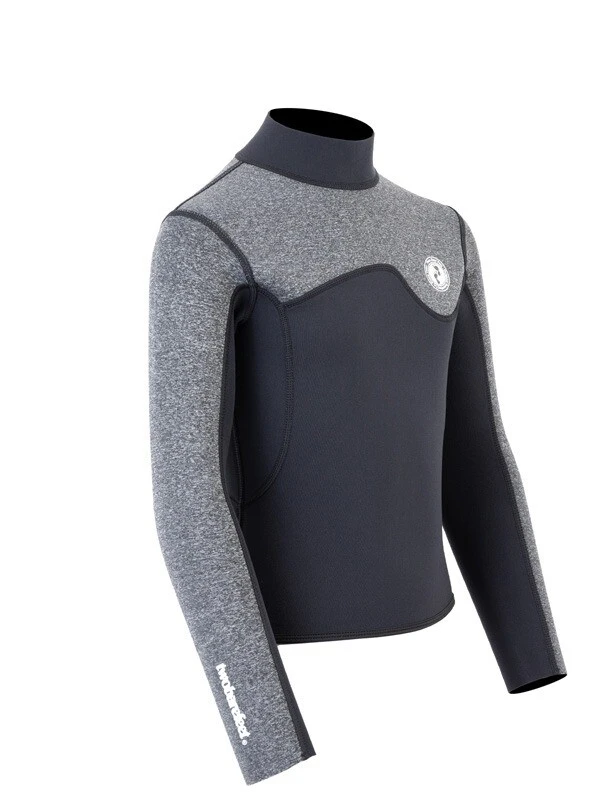 Two Bare Feet Junior Aspect Fleece Lined Zipless Thermal 2.5mm Superstretch Wetsuit Top (Black/Grey) 8 Two Bare Feet Junior Aspect Fleece Lined Zipless Thermal 2.5mm Superstretch Wetsuit Top (Black/Grey) - Image 8