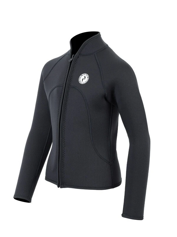 Two Bare Feet Junior Heritage Full Zip 3mm Wetsuit Jacket (Black) - Image 2