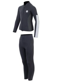 Two Bare Feet Junior Perspective Full Zip 2.5mm Wetsuit Jacket And Pants Set (Black/Grey/Grey) -Diving Adventure kids perspective full zip jacket black grey grey vista pants 3