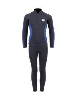 Two Bare Feet Junior Perspective Half Zip 2.5mm Wetsuit Jacket And Pants Set (Black/Blue)