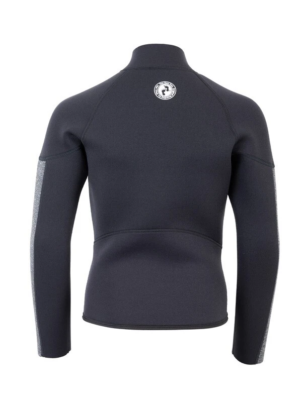 Two Bare Feet Junior Perspective Half Zip 2.5mm Wetsuit Jacket And Shorts Set (Black/Grey) - Image 6