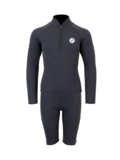 Two Bare Feet Junior Perspective Half Zip 2.5mm Wetsuit Jacket And Shorts Set (Black)