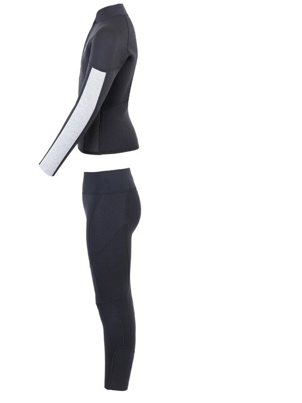 Two Bare Feet Junior Perspective Half Zip 2.5mm Wetsuit Jacket And Pants Set (Black/Grey/Grey) - Image 4