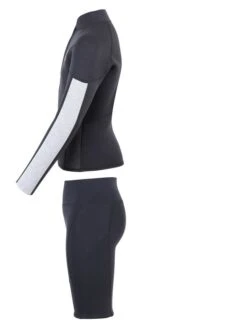 Two Bare Feet Junior Perspective Half Zip 2.5mm Wetsuit Jacket And Shorts Set (Black/Grey/Grey) -Diving Adventure kids prespective half zip jacket black grey grey vista shorts 4