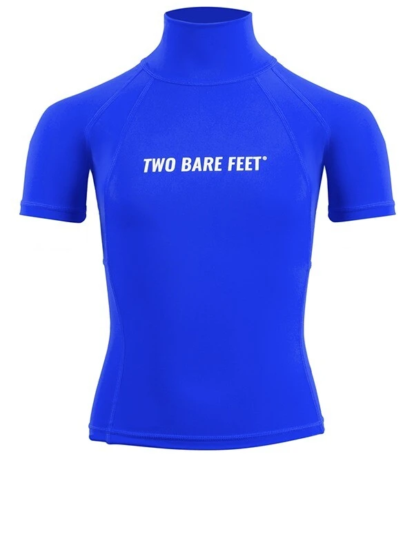 Two Bare Feet Junior "Logo" Short Sleeve Rash Vest (Blue) 1 Two Bare Feet Junior "Logo" Short Sleeve Rash Vest (Blue)