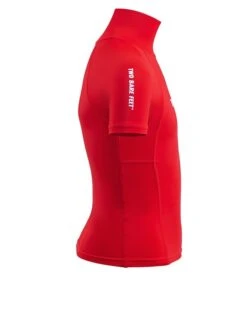 Two Bare Feet Junior "Logo" Short Sleeve Rash Vest (Red) -Diving Adventure kids short sleeve red 7