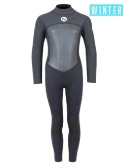 Two Bare Feet Thunderclap Pro 5/4mm Junior Winter Wetsuit (Black / Dark Grey)