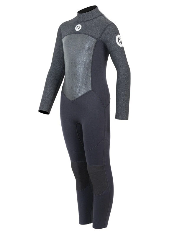 Two Bare Feet Thunderclap Pro 4/3mm Junior Winter Wetsuit (Black / Dark Grey) - Image 2