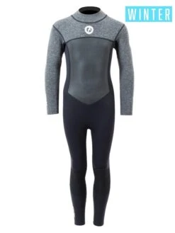 Two Bare Feet Thunderclap Pro 5/4mm Junior Winter Wetsuit (Black / Delta Grey)