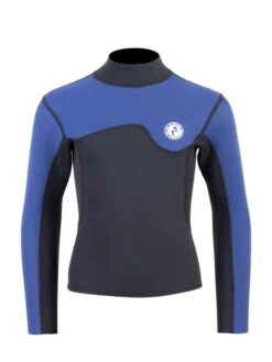 Two Bare Feet Junior Aspect Fleece Lined Zipless Thermal 2.5mm Superstretch Wetsuit Top & Pants Set (Black/Blue) -Diving Adventure kq9jcv q