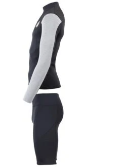 Two Bare Feet Mens Aspect Fleece Lined Zipless Thermal 2.5mm Superstretch Wetsuit Top & Shorts Set (Black/Grey/Grey) -Diving Adventure m0v21b 4