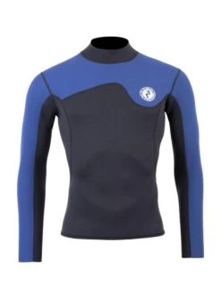 Two Bare Feet Mens Aspect Back Zip 2.5mm Wetsuit Jacket (Black/Blue)