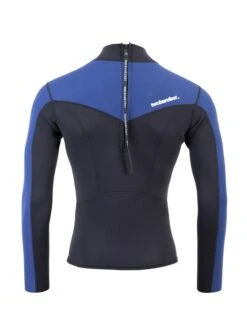 Two Bare Feet Mens Aspect Back Zip 2.5mm Wetsuit Jacket (Black/Blue) -Diving Adventure mens aspect back zip jacket black blue denim 5 1