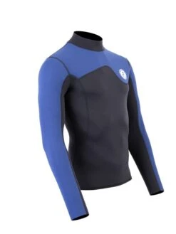 Two Bare Feet Mens Aspect Back Zip 2.5mm Wetsuit Jacket (Black/Blue) -Diving Adventure mens aspect back zip jacket black blue denim 8 1