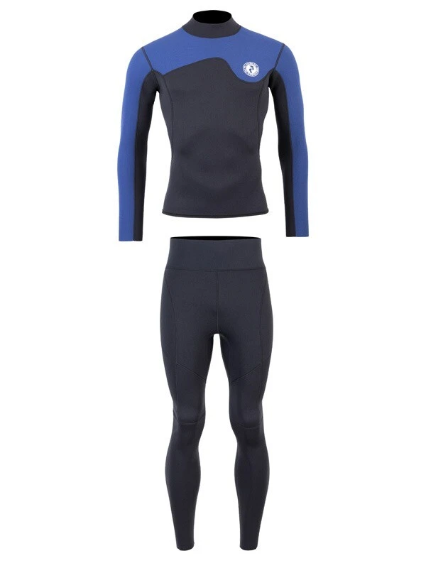Two Bare Feet Mens Aspect Back Zip 2.5mm Wetsuit Jacket & Pants Set (Black/Blue) 2 Two Bare Feet Mens Aspect Back Zip 2.5mm Wetsuit Jacket & Pants Set (Black/Blue) - Image 2