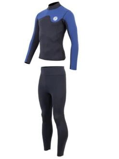 Two Bare Feet Mens Aspect Back Zip 2.5mm Wetsuit Jacket & Pants Set (Black/Blue) 10 Two Bare Feet Mens Aspect Back Zip 2.5mm Wetsuit Jacket & Pants Set (Black/Blue) -Diving Adventure mens aspect back zip jacket black blue denim vista pants 3 1 2