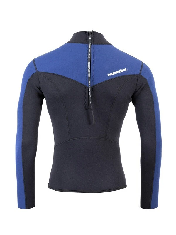 Two Bare Feet Mens Aspect Back Zip 2.5mm Wetsuit Jacket & Shorts Set (Black/Blue) - Image 6