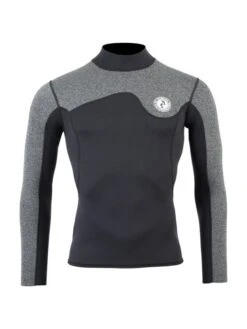 Two Bare Feet Mens Aspect Back Zip 2.5mm Wetsuit Jacket (Black/Grey)