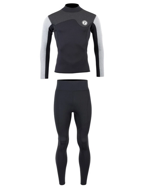 Two Bare Feet Mens Aspect Back Zip 2.5mm Wetsuit Jacket & Pants Set (Black/Grey/Grey) 2 Two Bare Feet Mens Aspect Back Zip 2.5mm Wetsuit Jacket & Pants Set (Black/Grey/Grey) - Image 2
