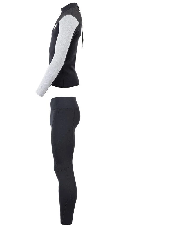 Two Bare Feet Mens Aspect Back Zip 2.5mm Wetsuit Jacket & Pants Set (Black/Grey/Grey) 4 Two Bare Feet Mens Aspect Back Zip 2.5mm Wetsuit Jacket & Pants Set (Black/Grey/Grey) - Image 4