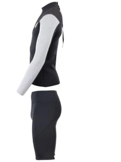 Two Bare Feet Mens Aspect Back Zip 2.5mm Wetsuit Jacket & Shorts Set (Black/Grey/Grey) -Diving Adventure mens aspect back zip jacket black grey grey vista shorts 4 1
