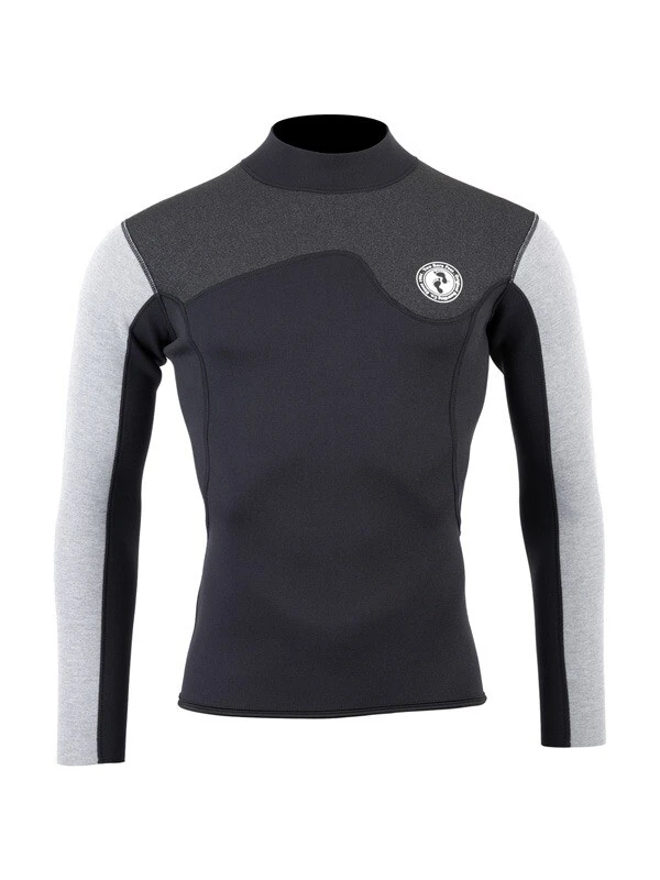 Two Bare Feet Mens Aspect Back Zip 2.5mm Wetsuit Jacket & Shorts Set (Black/Grey/Grey) - Image 5