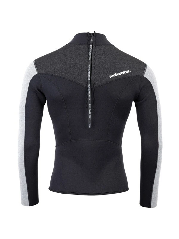 Two Bare Feet Mens Aspect Back Zip 2.5mm Wetsuit Jacket & Shorts Set (Black/Grey/Grey) - Image 6