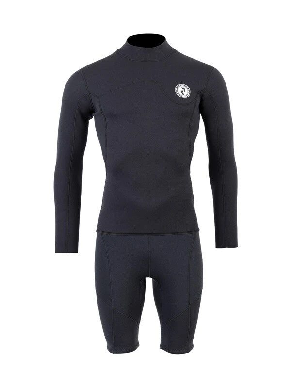 Two Bare Feet Mens Aspect Back Zip 2.5mm Wetsuit Jacket & Shorts Set (Black) 1 Two Bare Feet Mens Aspect Back Zip 2.5mm Wetsuit Jacket & Shorts Set (Black)
