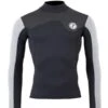 Two Bare Feet Mens Aspect Fleece Lined Zipless Thermal 2.5mm Superstretch Wetsuit Top (Black/Grey/Grey)