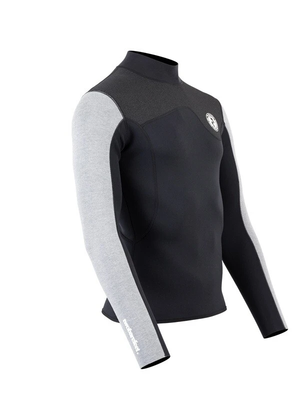 Two Bare Feet Mens Aspect Fleece Lined Zipless Thermal 2.5mm Superstretch Wetsuit Top (Black/Grey/Grey) 8 Two Bare Feet Mens Aspect Fleece Lined Zipless Thermal 2.5mm Superstretch Wetsuit Top (Black/Grey/Grey) - Image 8