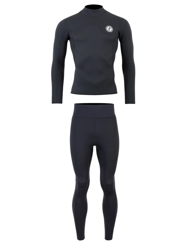 Two Bare Feet Mens Aspect Fleece Lined Zipless Thermal 2.5mm Superstretch Wetsuit Top & Pants Set (Black) - Image 2