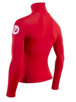 Two Bare Feet Adults Long Sleeve Rash Vest (Red) -Diving Adventure mens long sleeve red 4 1 1