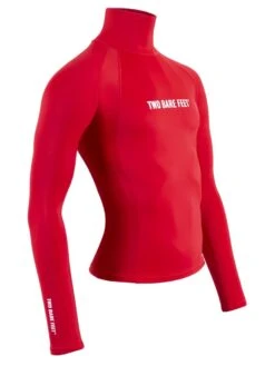 Two Bare Feet Adults Long Sleeve Rash Vest (Red) -Diving Adventure mens long sleeve red 8 1 1
