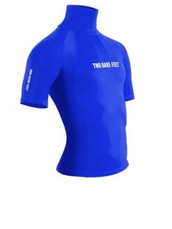 Two Bare Feet Adults Short Sleeve Rash Vest (Blue) -Diving Adventure mens short sleeve blue 8