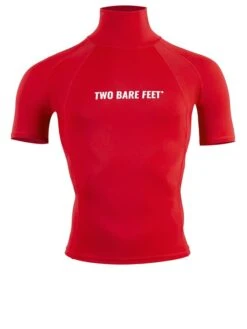 Two Bare Feet Adults Short Sleeve Rash Vest (Red)