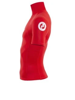 Two Bare Feet Adults Short Sleeve Rash Vest (Red) -Diving Adventure mens short sleeve red 3