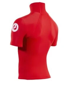 Two Bare Feet Adults Short Sleeve Rash Vest (Red) -Diving Adventure mens short sleeve red 4