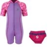 Essentials Baby Swim Kit - Patterned Lycra Arm Wetsuit + Swim Nappy (Lilac)