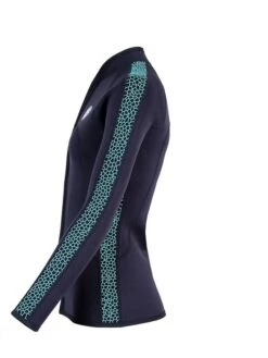 Two Bare Feet Womens Silicone Print Series Full Zip 2.5mm Wetsuit Jacket (Black/Mint) -Diving Adventure silicone series jacket mint 3