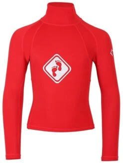 Two Bare Feet Junior "Diamond" Long Sleeve Rash Vest (Red)