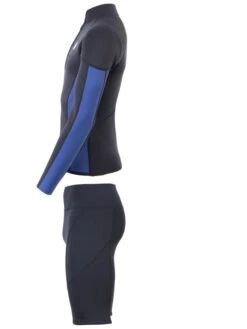 Two Bare Feet Perspective Half Zip 2.5mm Wetsuit Jacket & Shorts Set (Black/Blue) -Diving Adventure u1y1bg 1