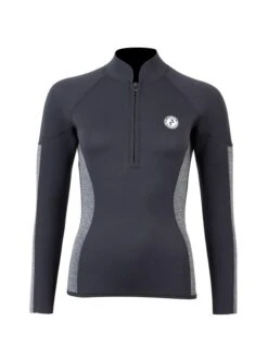 Two Bare Feet Unisex Perspective Half Zip 2.5mm Wetsuit Jacket & Pants Set (Black/Grey) -Diving Adventure u7nm9k o