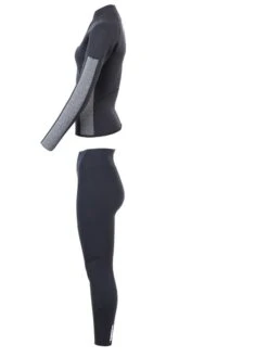 Two Bare Feet Unisex Perspective Half Zip 2.5mm Wetsuit Jacket & Pants Set (Black/Grey) -Diving Adventure u7nm9k p