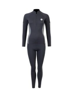 Diving Adventure 5 Two Bare Feet Unisex Perspective Half Zip 2.5mm Wetsuit Jacket & Pants Set (Black/Grey)